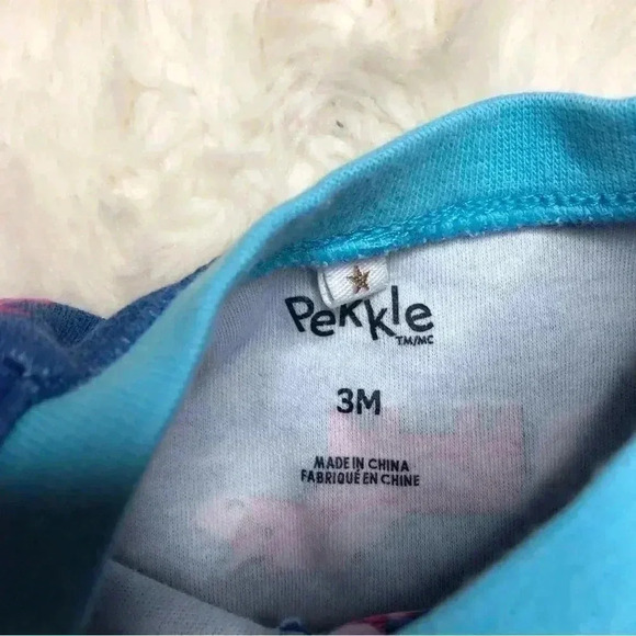 Pekkle Footed Onesie Pajamas Blue/Pink/White Size 3 Months - Picture 3 of 16